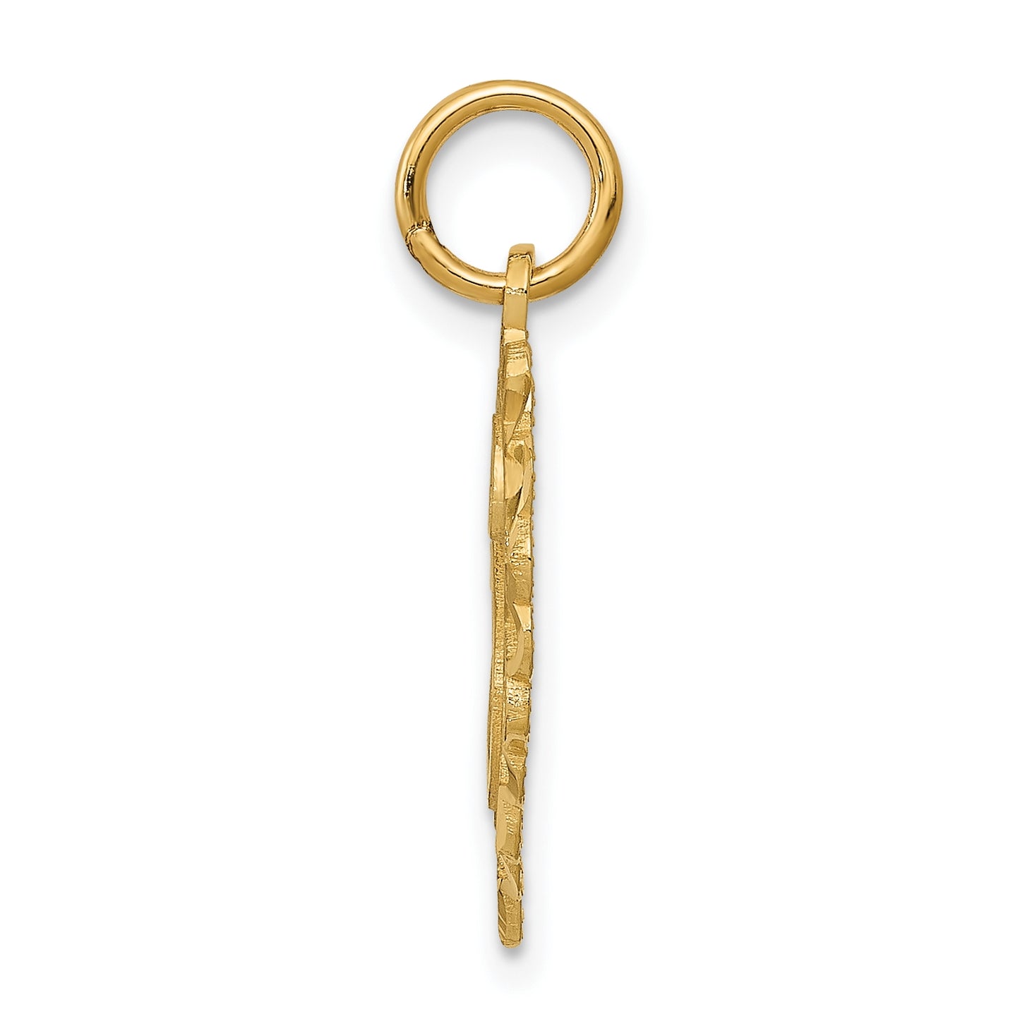 10K Yellow Gold Initial H Letter Charm