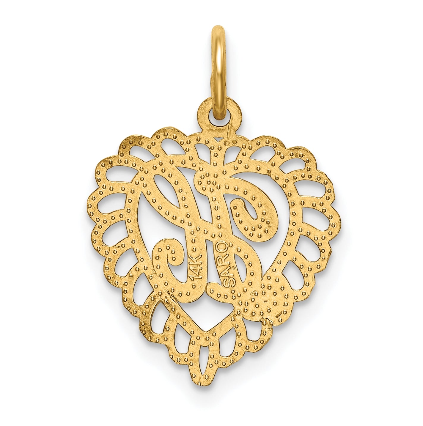 10K Yellow Gold Initial H Letter Charm