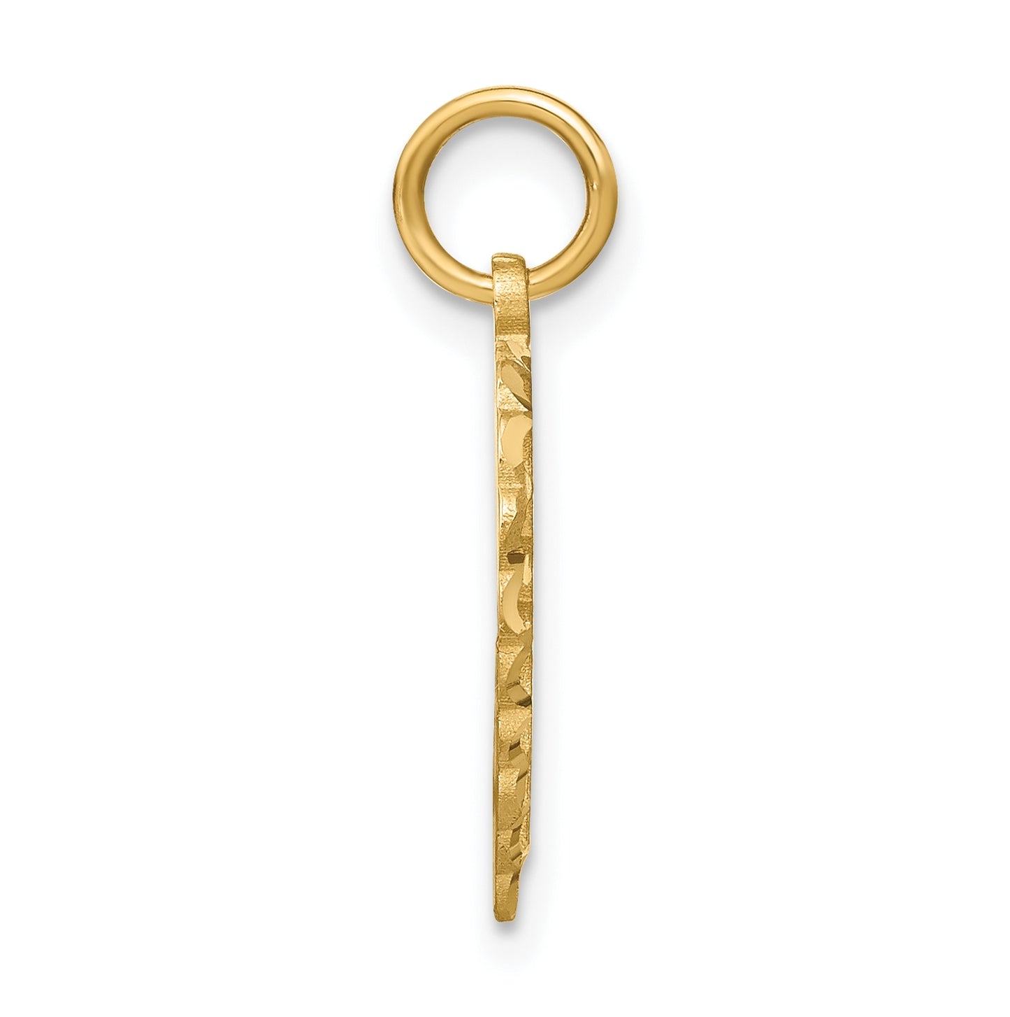 10K Yellow Gold Initial I Letter Charm
