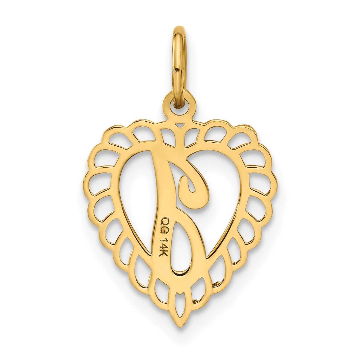 10K Yellow Gold Initial I Letter Charm