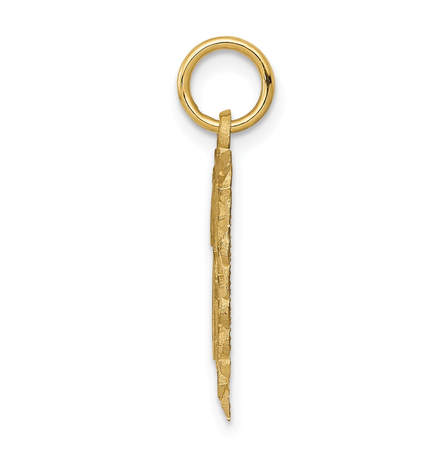 10K Yellow Gold Initial J Letter Charm