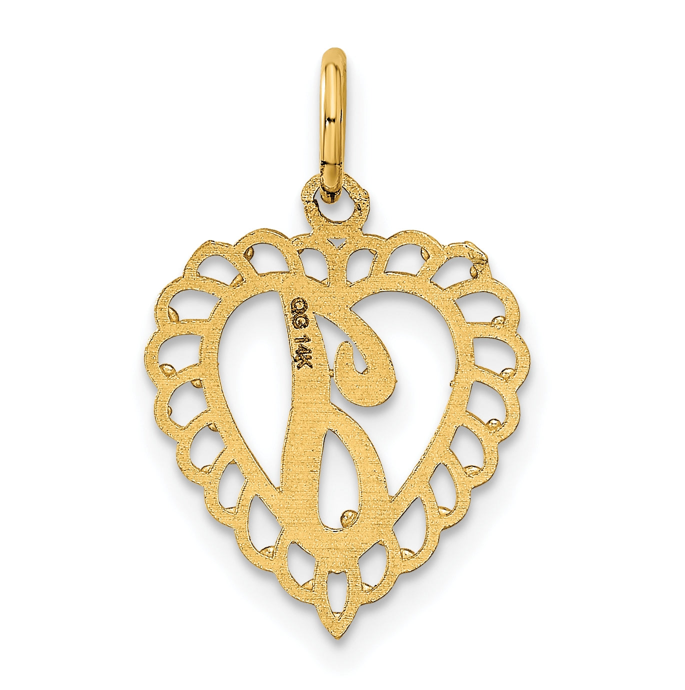 10K Yellow Gold Initial J Letter Charm