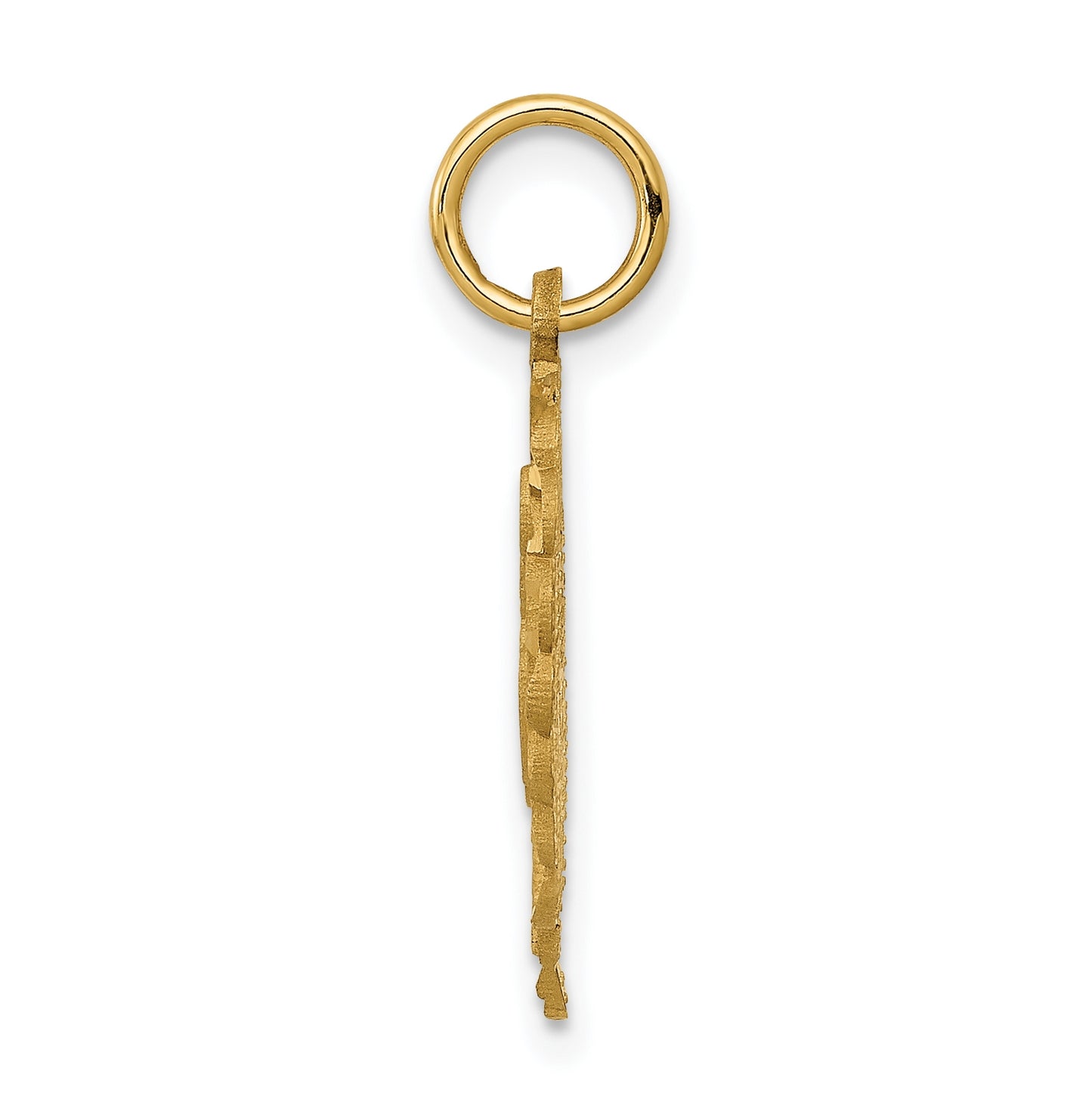 10K Yellow Gold Initial K Letter Charm