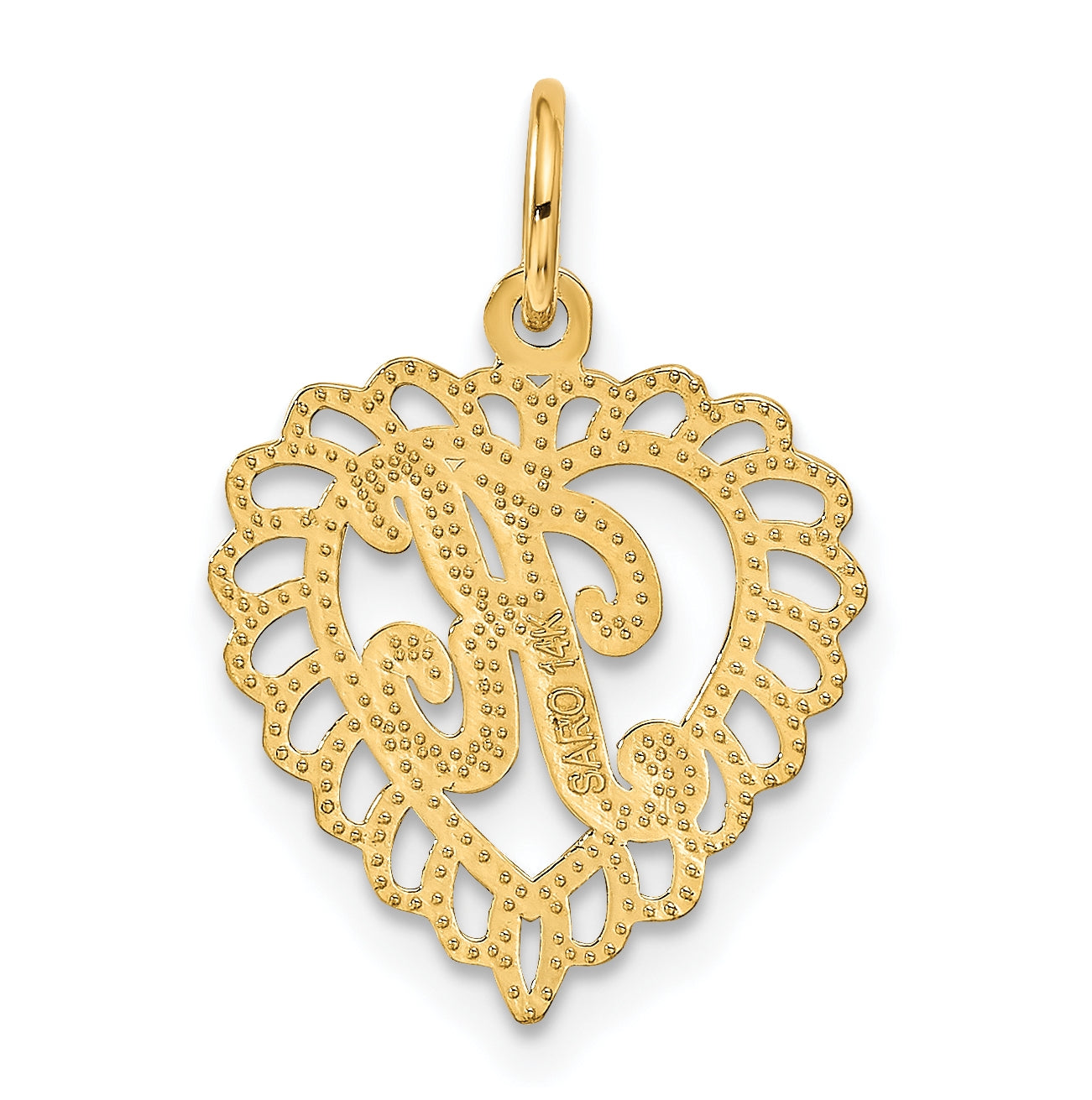 10K Yellow Gold Initial K Letter Charm