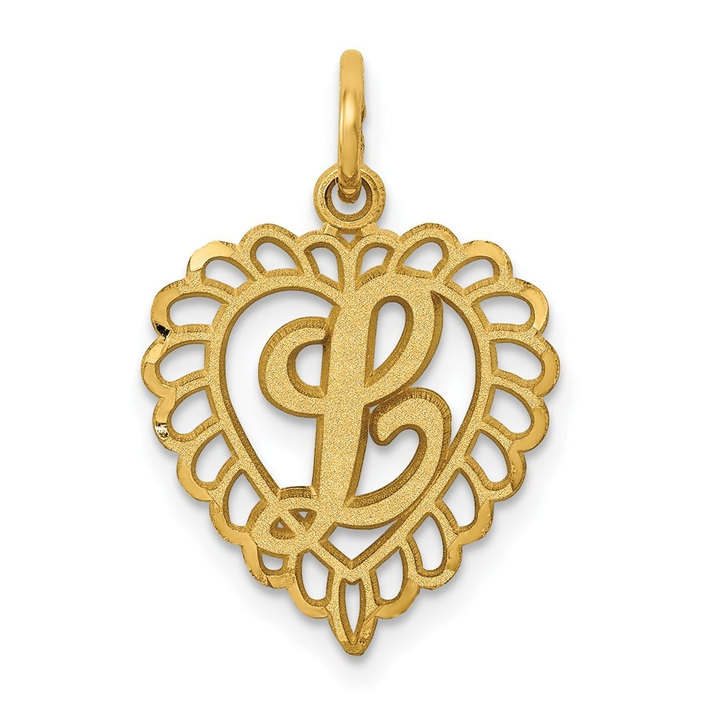 10K Yellow Gold Initial L Letter Charm
