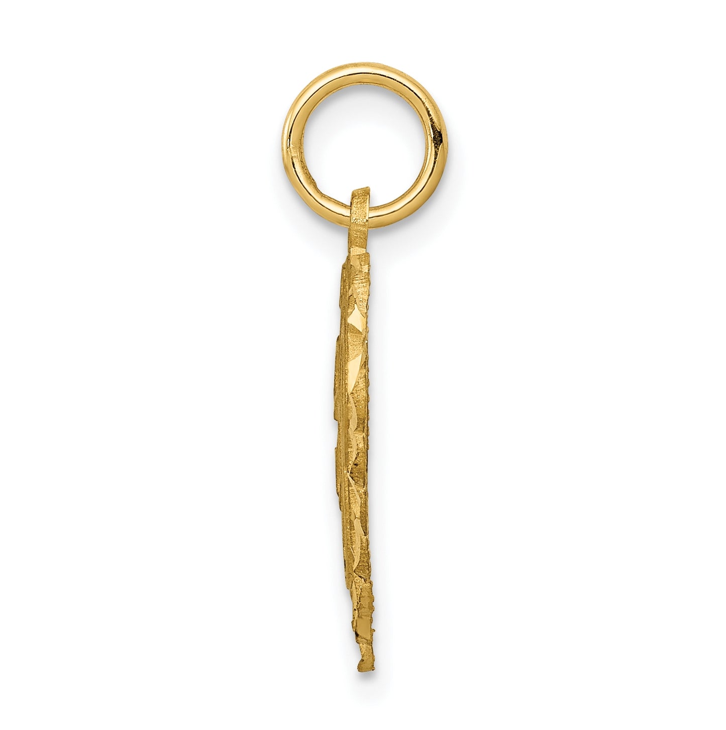 10K Yellow Gold Initial N Letter Charm
