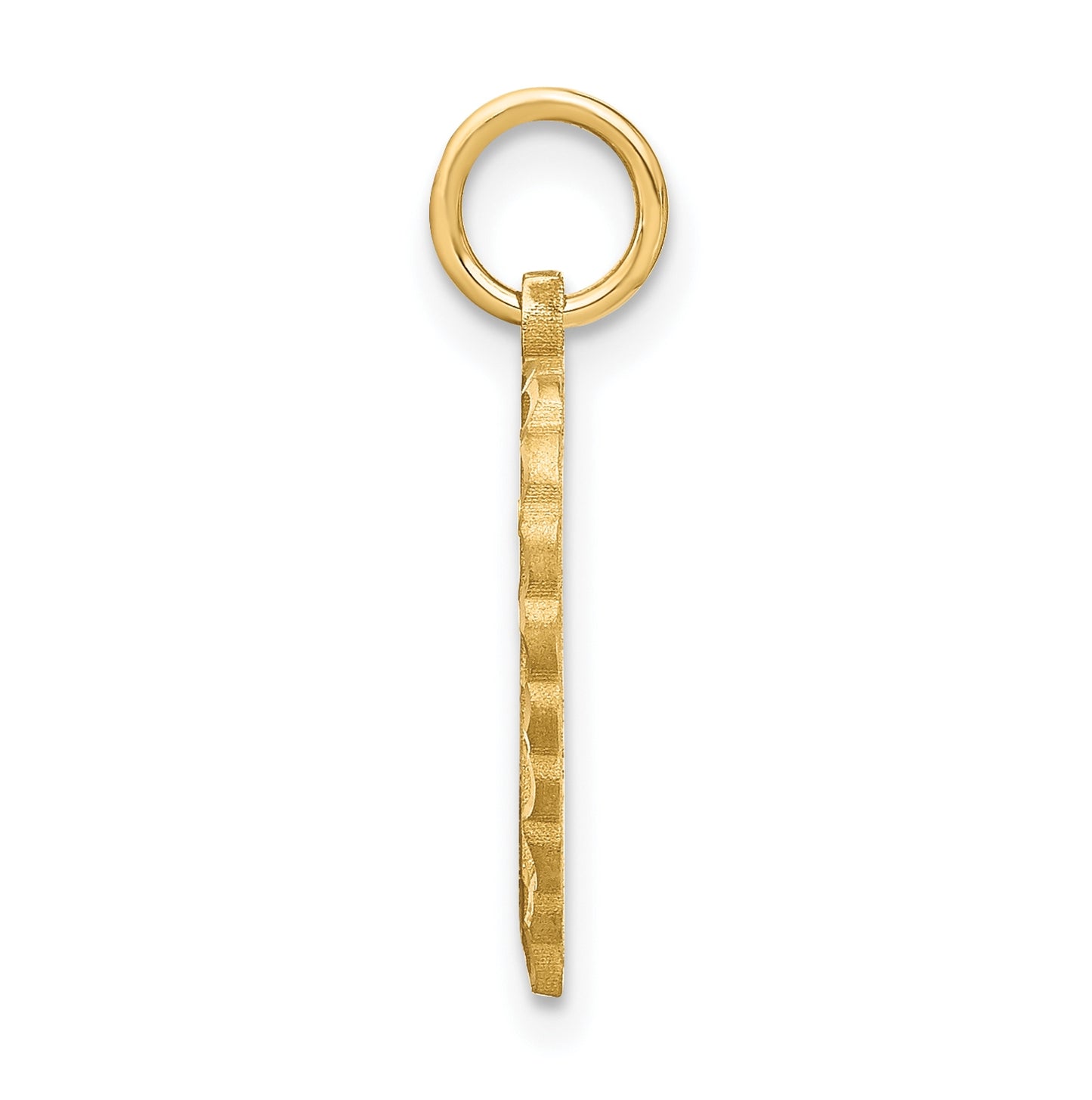 10K Yellow Gold Initial O Letter Charm