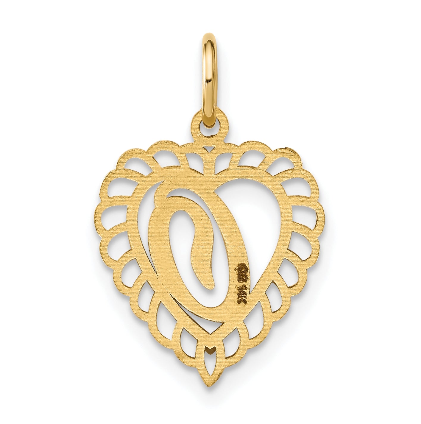10K Yellow Gold Initial O Letter Charm