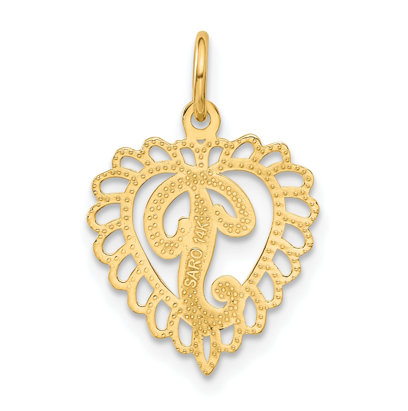 10K Yellow Gold Initial P Letter Charm
