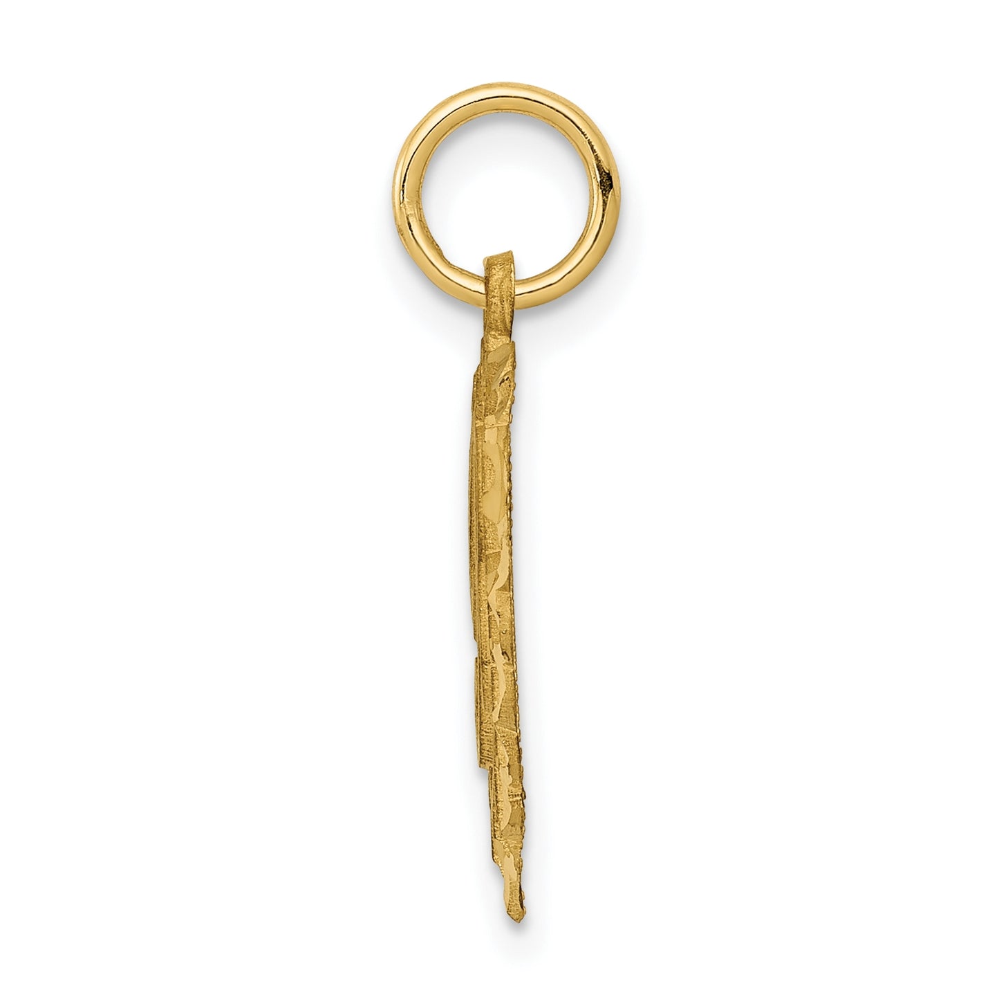 10K Yellow Gold Initial R Letter Charm