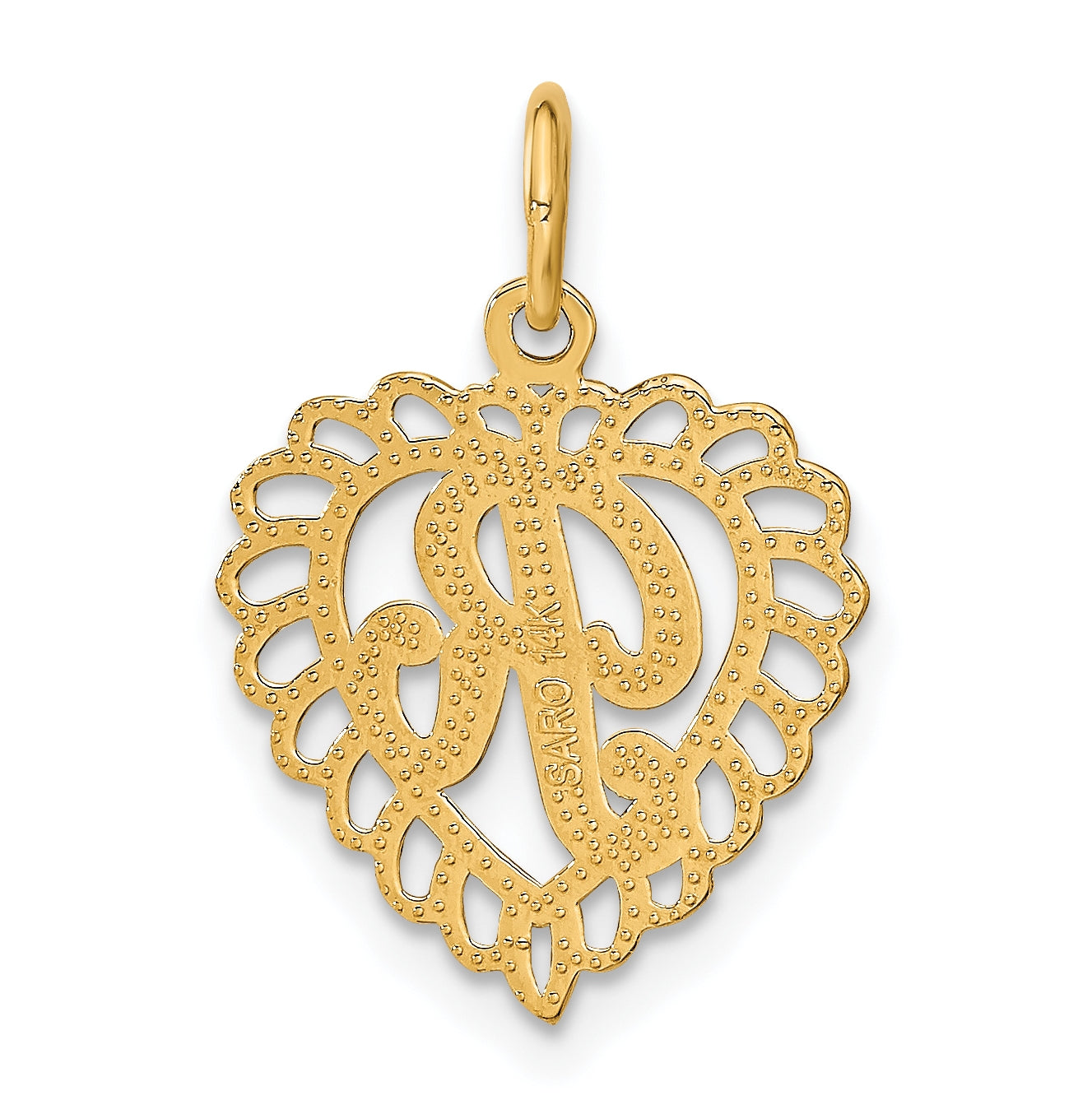 10K Yellow Gold Initial R Letter Charm