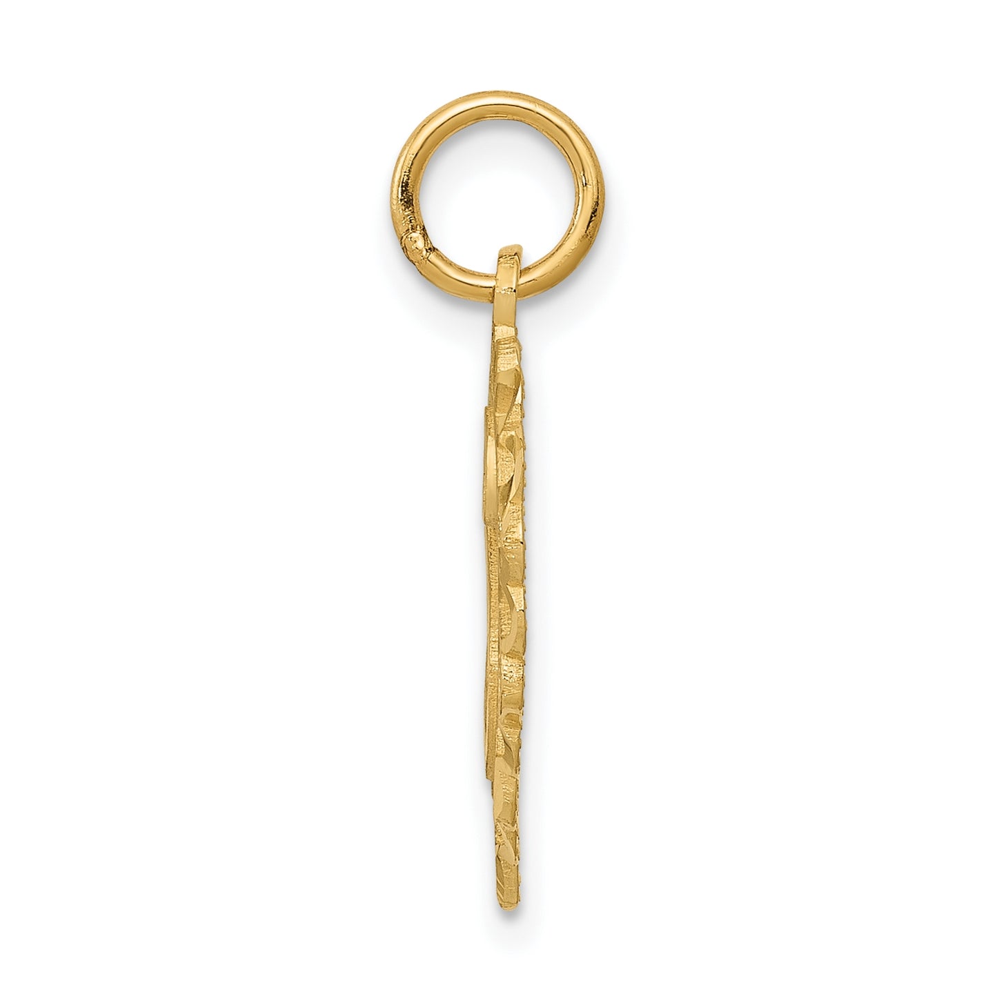 10K Yellow Gold Initial S Letter Charm