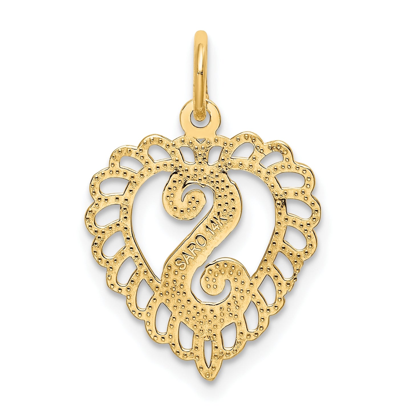 10K Yellow Gold Initial S Letter Charm