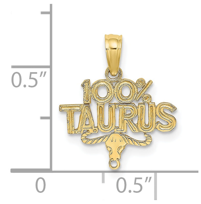 10K Yellow Gold 100% TAURUS Zodiac Charm