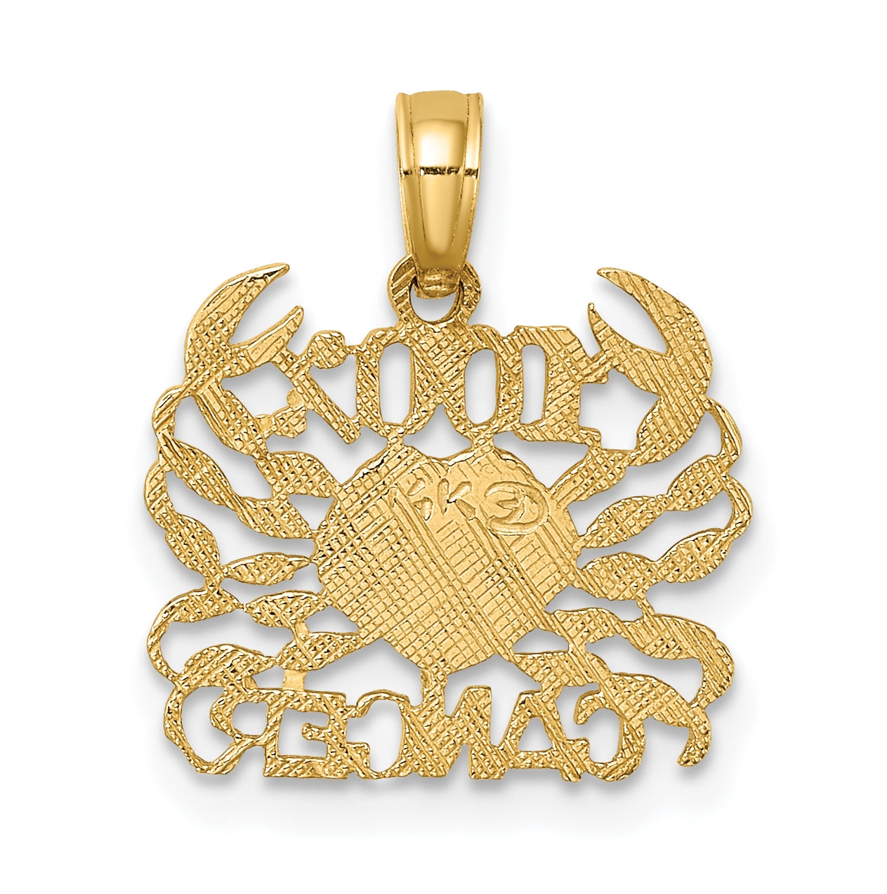 10K Yellow Gold 100% CANCER Zodiac Charm