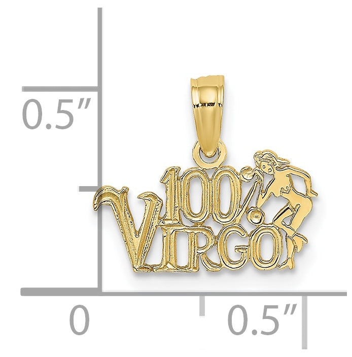 10K Yellow Gold 100% VIRGO Zodiac Charm