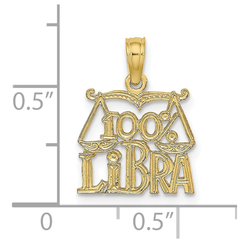 10K Yellow Gold 100% LIBRA Zodiac Charm
