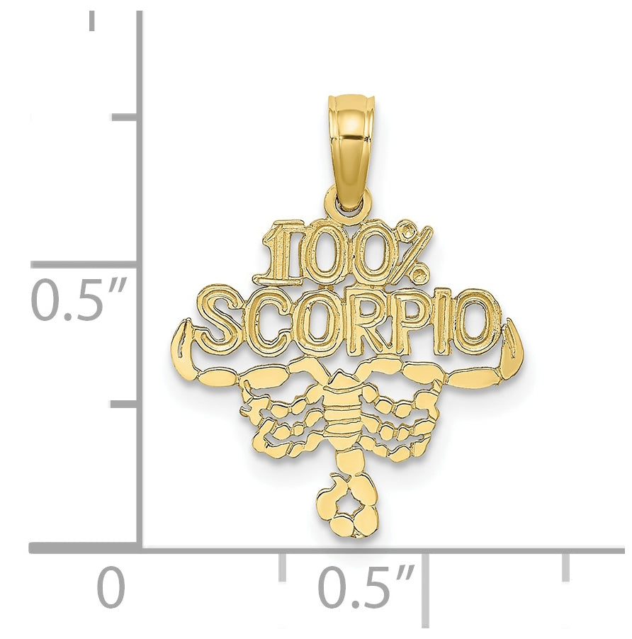 10K Yellow Gold 100% SCORPIO Zodiac Charm