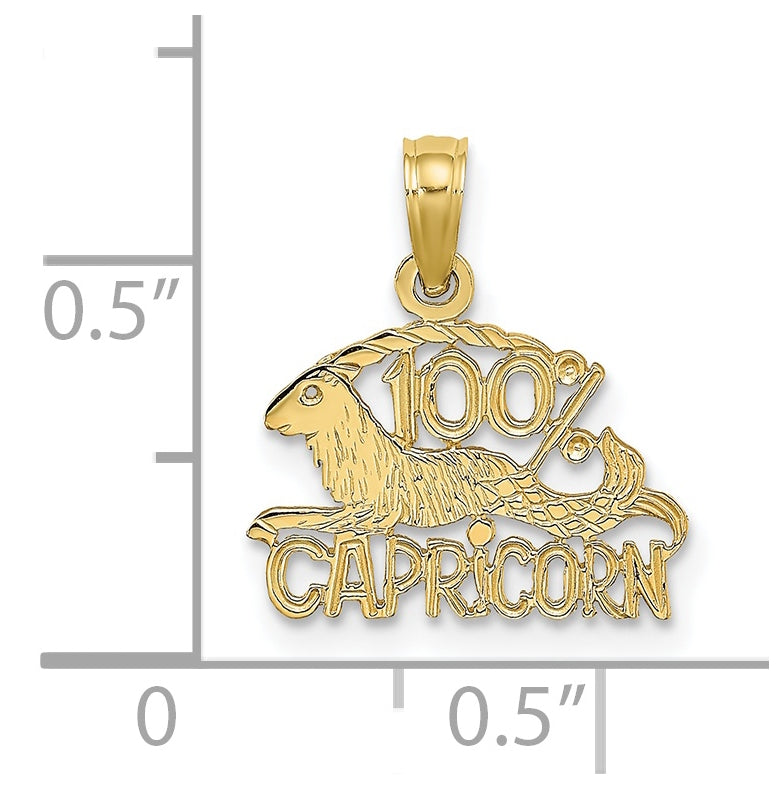 10K Yellow Gold 100% CAPRICORN Zodiac Charm