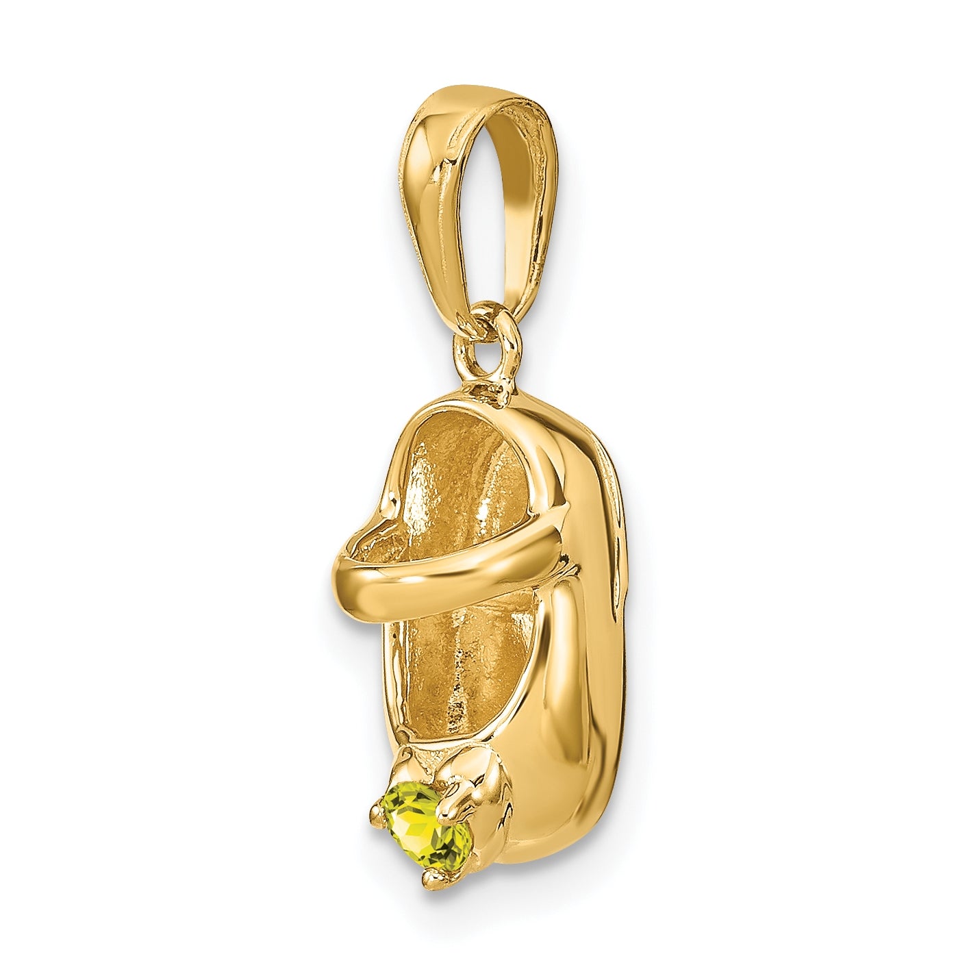 10K Yellow Gold 3-D November/Synthetic Stone Engraveable Baby Shoe Charm