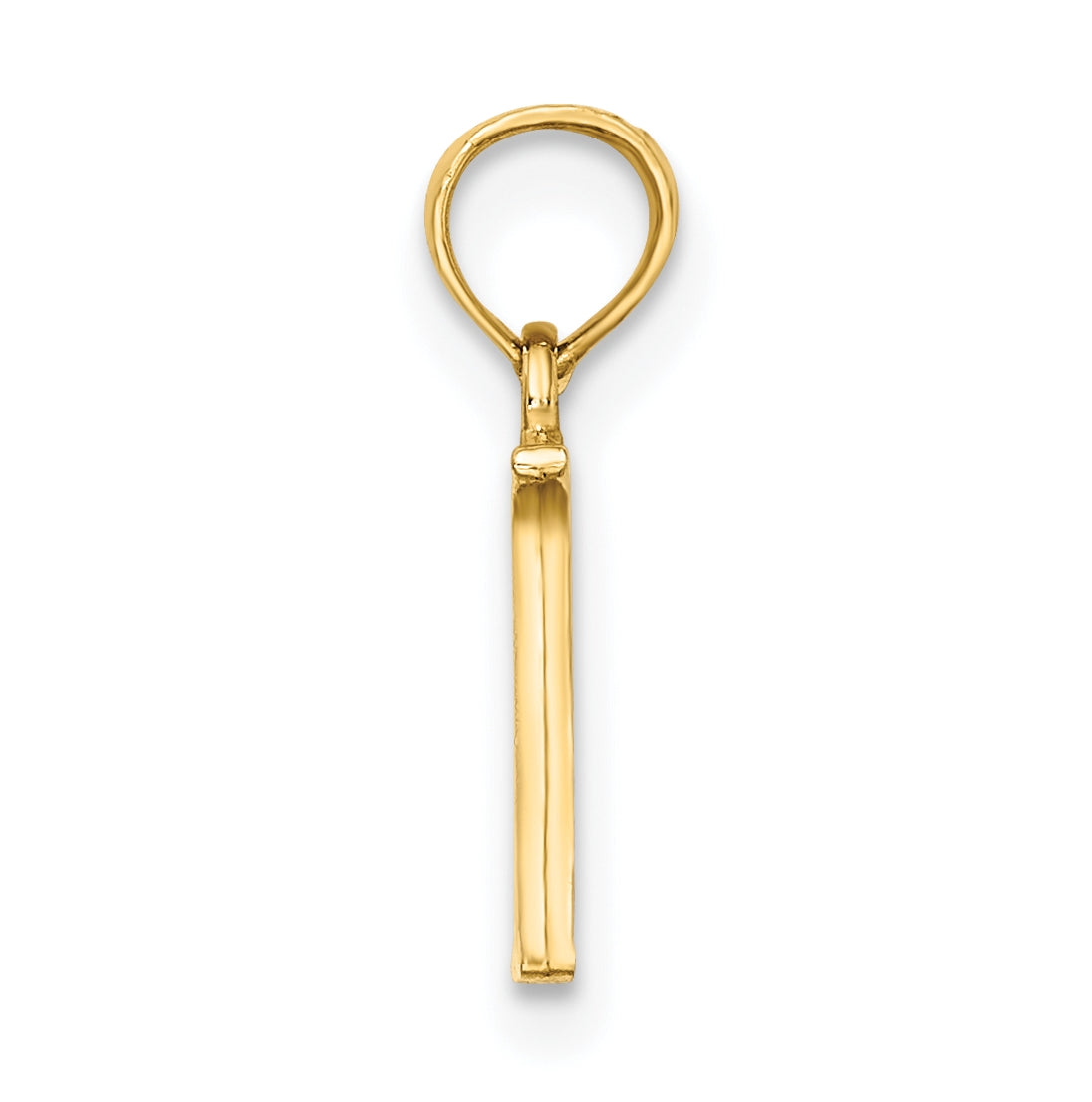 10K Yellow Gold Polished N Block Initial Charm