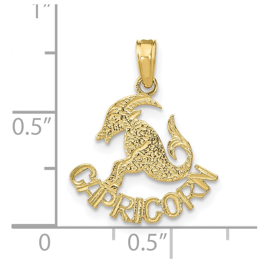 10K Yellow Gold CAPRICORN Zodiac-Charm