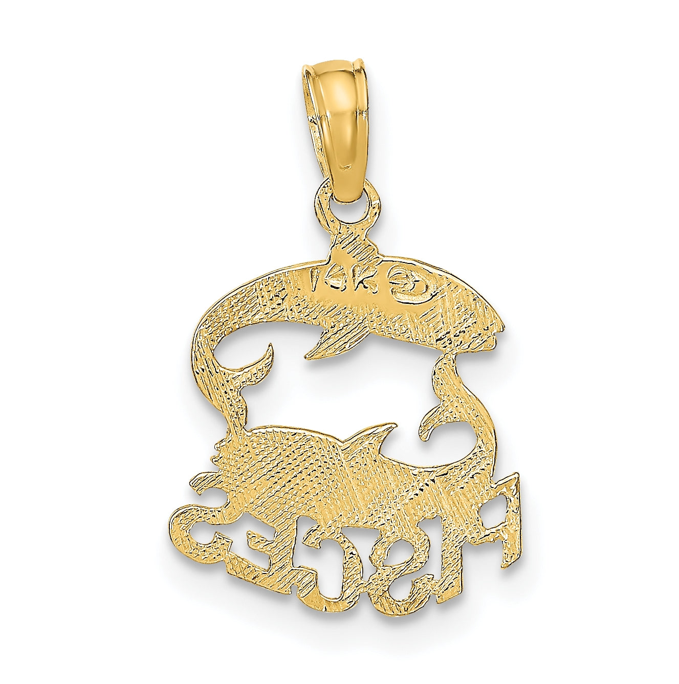 10K Yellow Gold PISCES Zodiac-Charm