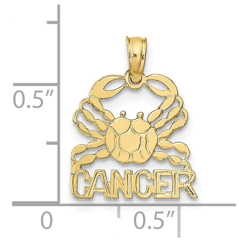 10K Yellow Gold CANCER Zodiac-Charm