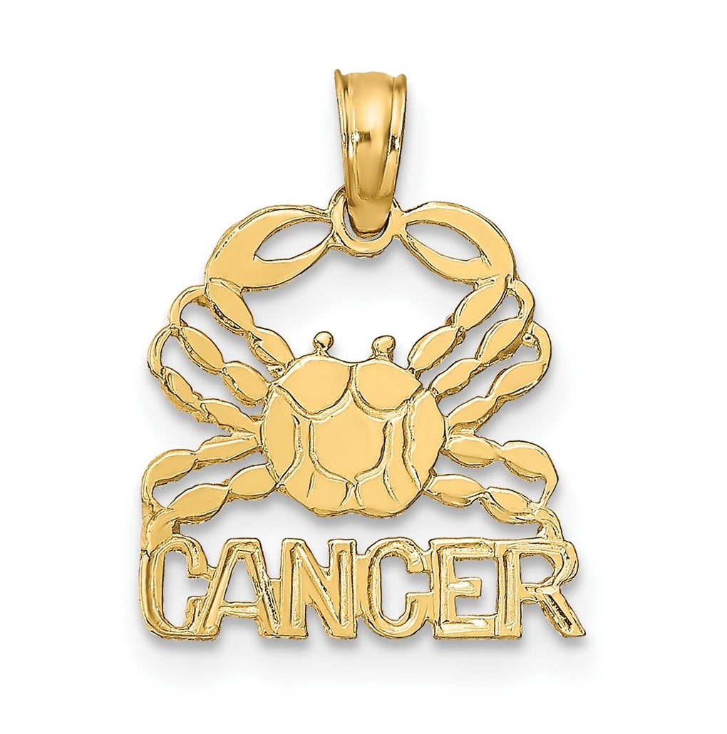 10K Yellow Gold CANCER Zodiac-Charm