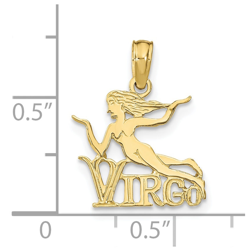 10K Yellow Gold VIRGO Zodiac-Charm