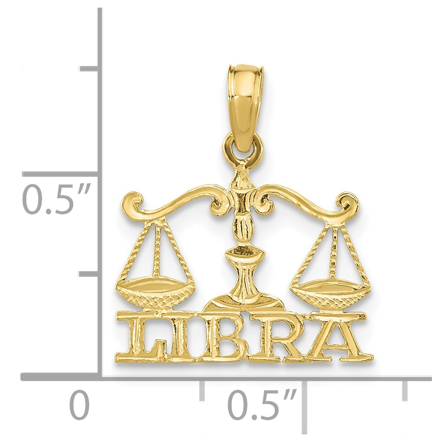 10K Yellow Gold LIBRA Zodiac-Charm