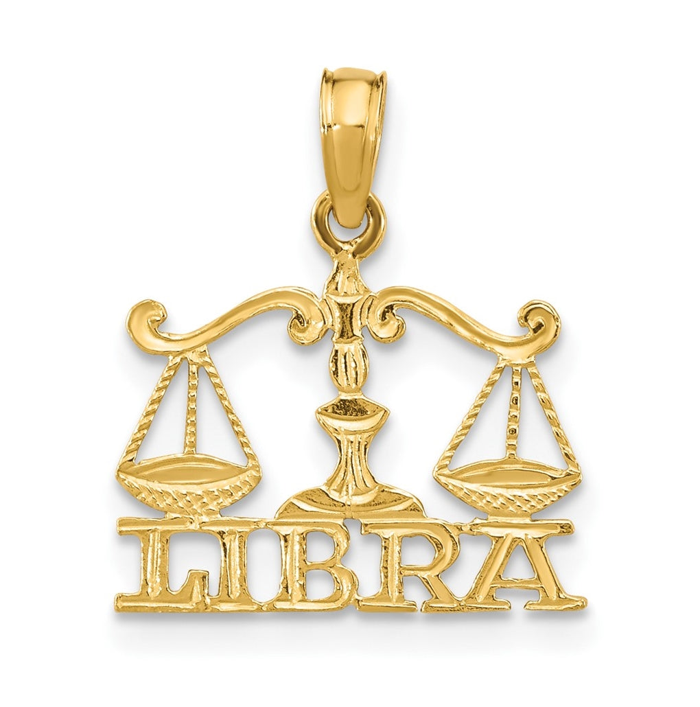 10K Yellow Gold LIBRA Zodiac-Charm