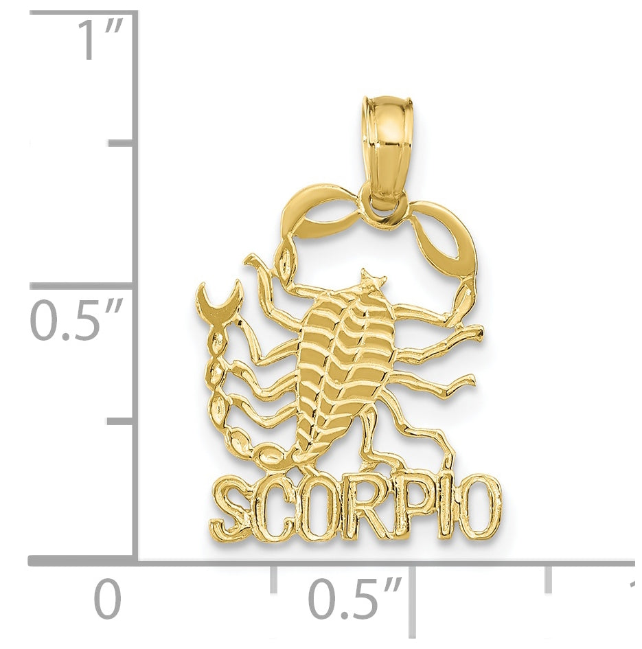 10K Yellow Gold SCORPIO Zodiac-Charm