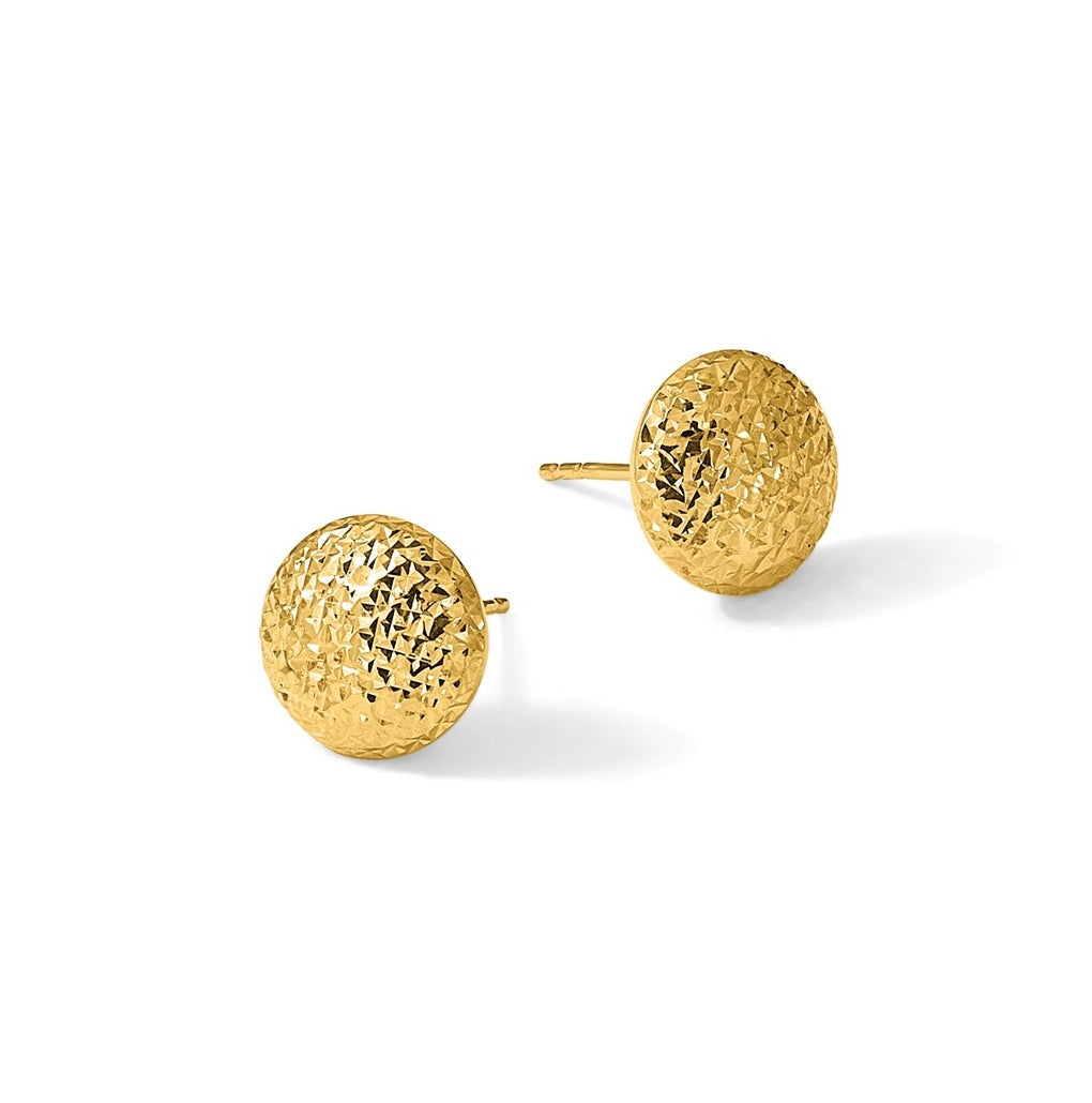 Leslie's 10K Yellow Gold Diamond Cut Post Earrings – Elegant Jewelry Gift for Birthday, Anniversary, Engagement, Wedding