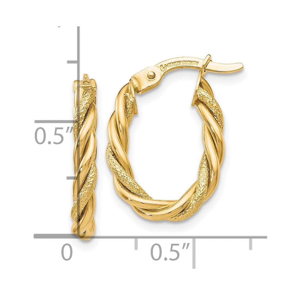 Leslie's 10K Yellow Gold Polished and Textured Gold Earrings – Elegant Jewelry Gift for Birthday, Anniversary, Engagement, Wedding