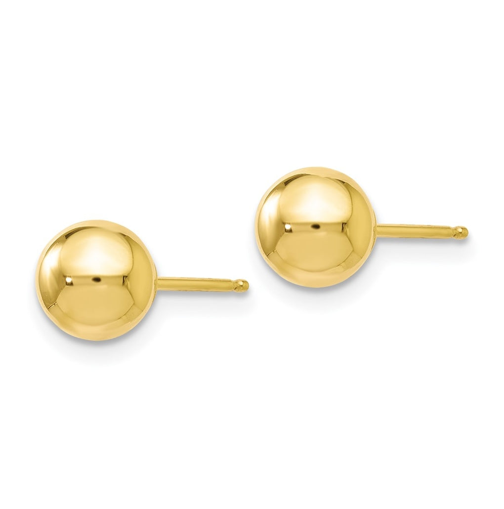 10K Yellow Or White Gold Polished Ball Post Earrings