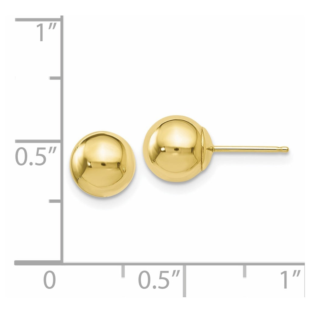 10K Yellow Or White Gold Polished Ball Post Earrings
