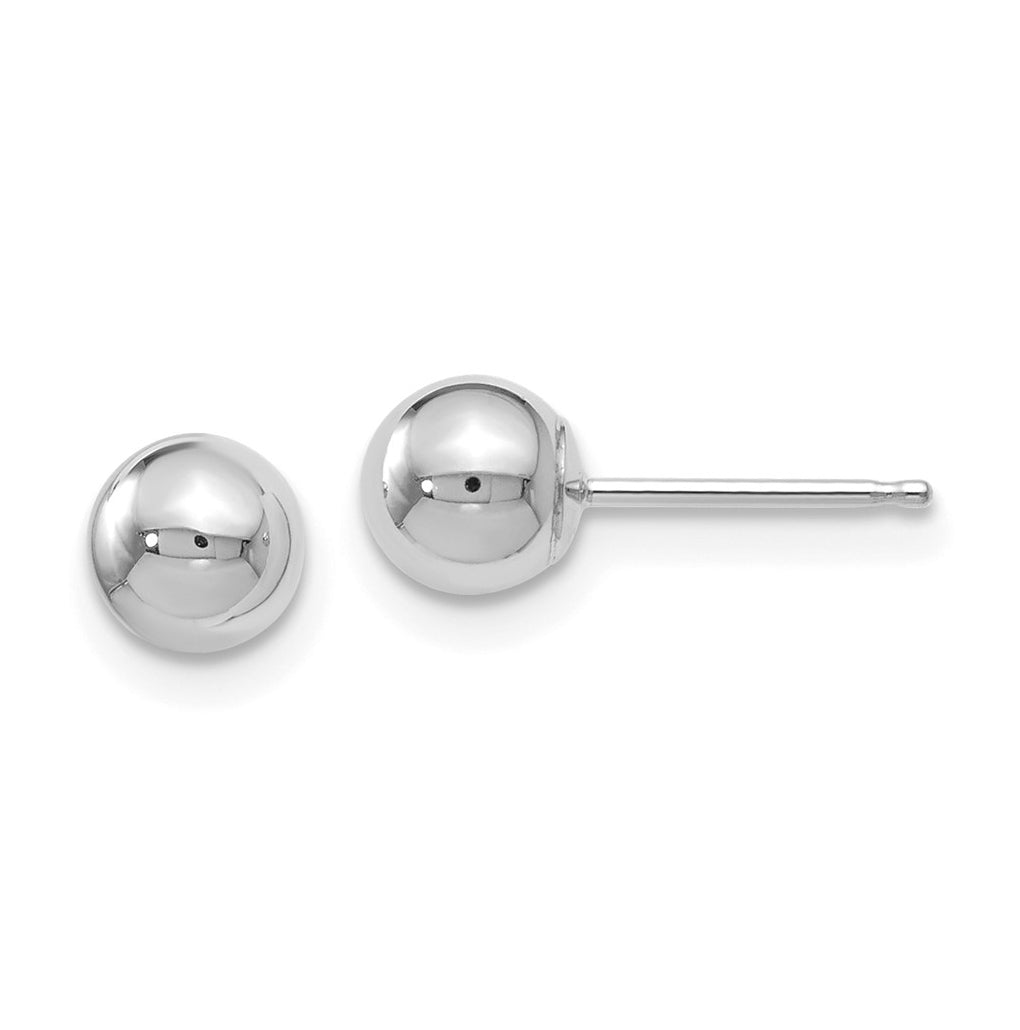 10K Yellow Or White Gold Polished Ball Post Earrings