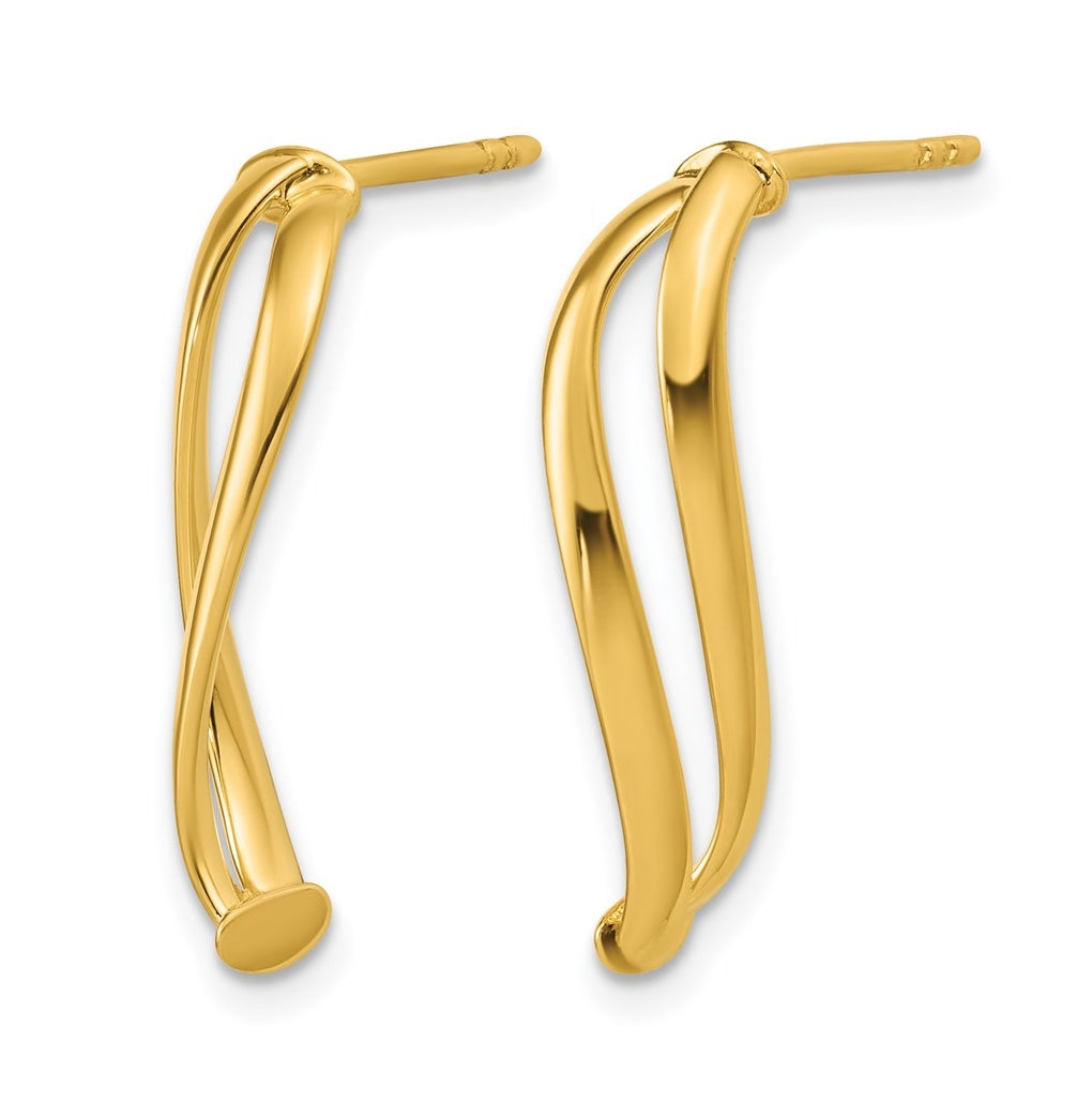 10k Yellow Gold Polished Curve Post Earrings