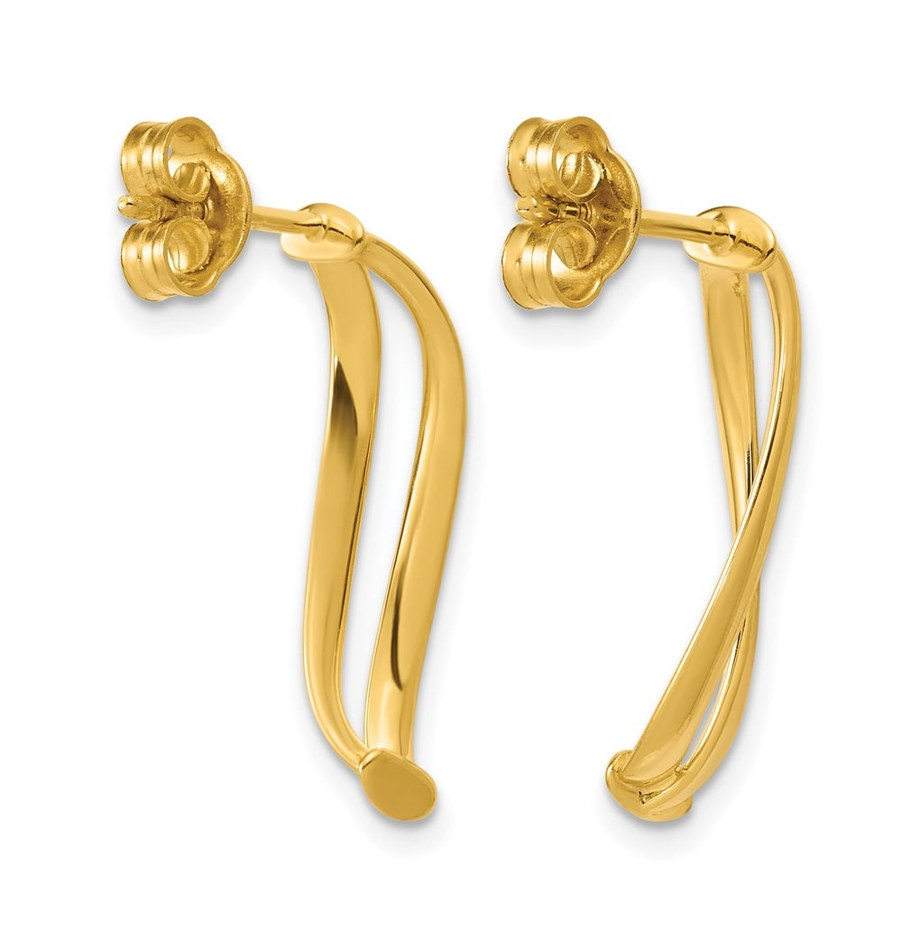 10k Yellow Gold Polished Curve Post Earrings