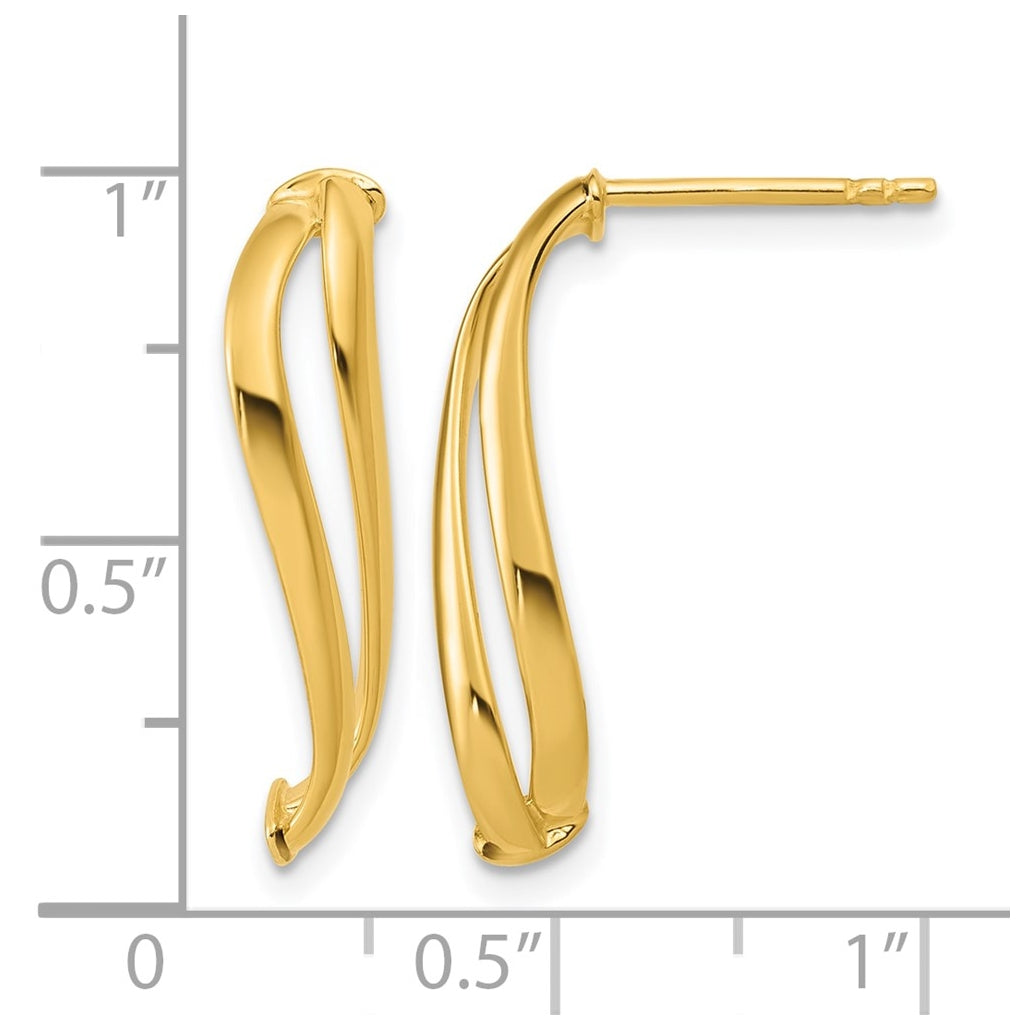 10k Yellow Gold Polished Curve Post Earrings