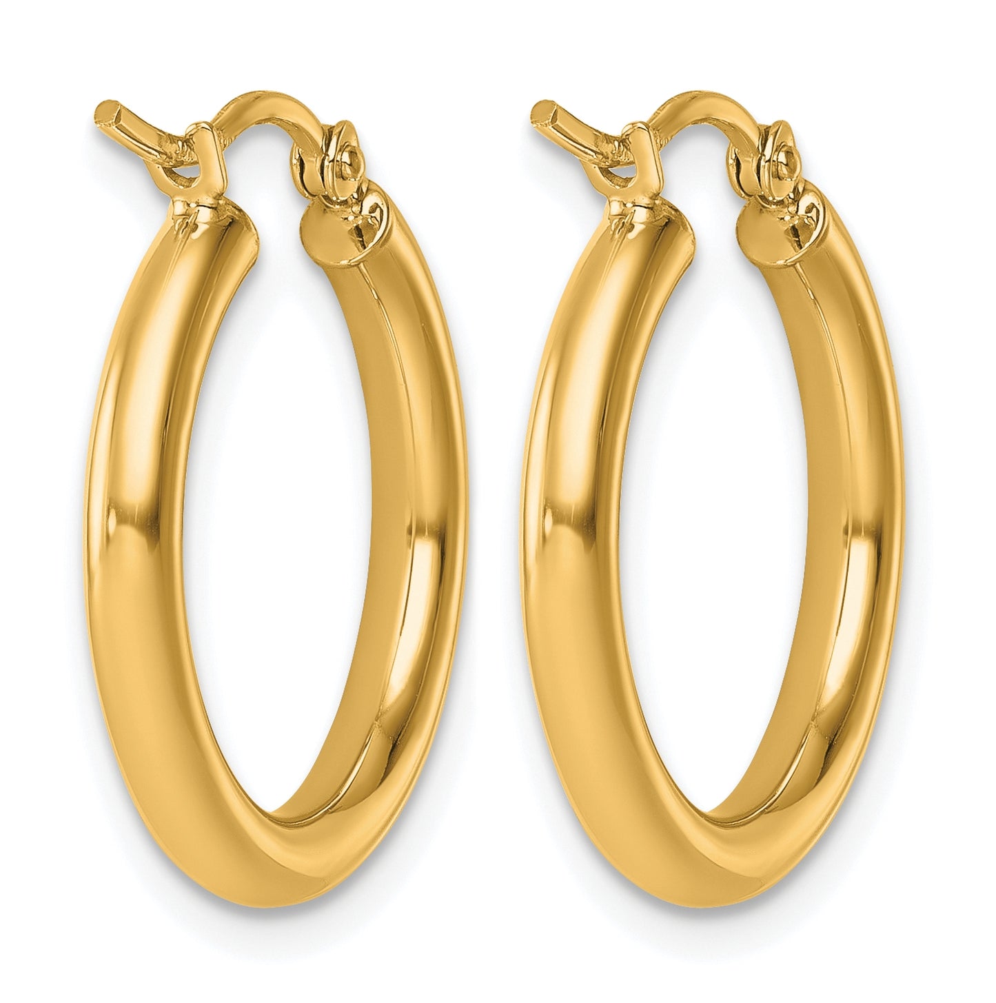 10k Yellow Or White Gold Polished 2.5mm Lightweight Tube Hoop Earrings