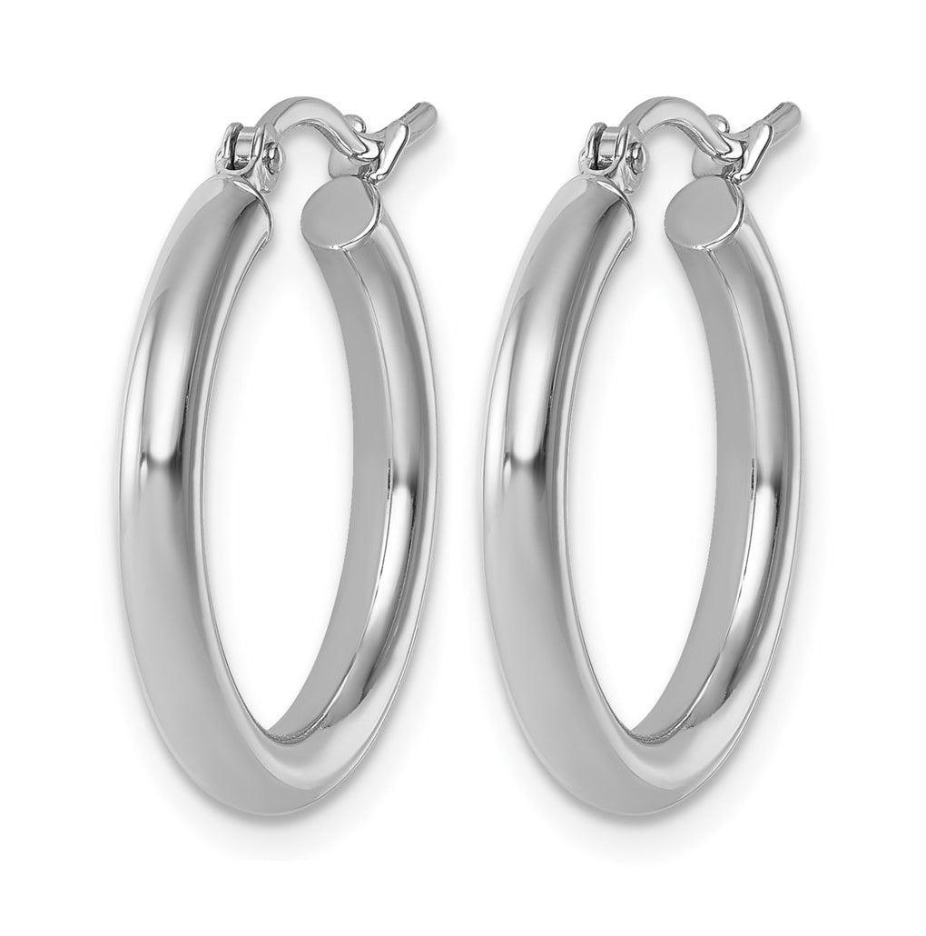 10k Yellow Or White Gold Polished 2.5mm Lightweight Tube Hoop Earrings
