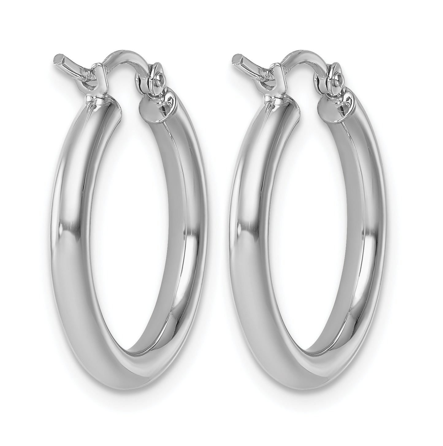 10k Yellow Or White Gold Polished 2.5mm Lightweight Tube Hoop Earrings