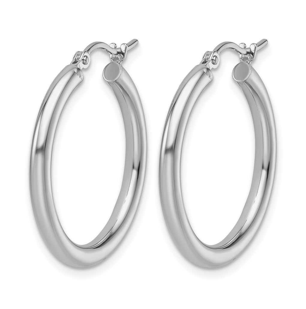 10k Yellow Or White Gold Polished 2.5mm Lightweight Tube Hoop Earrings