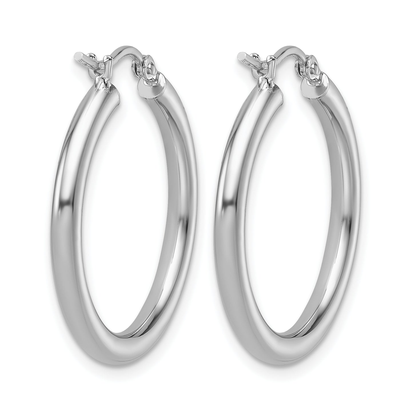 10k Yellow Or White Gold Polished 2.5mm Lightweight Tube Hoop Earrings