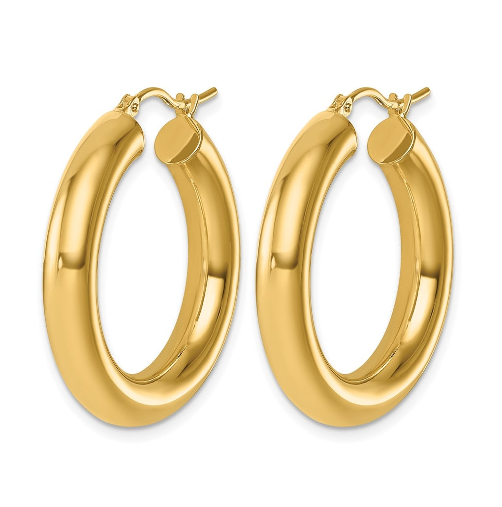 10K Yellow Gold Polished 5mm Polished Hoop Earrings