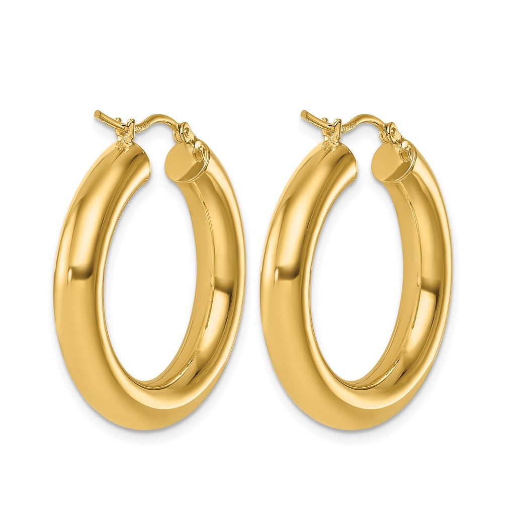 10K Yellow Gold Polished 5mm Polished Hoop Earrings