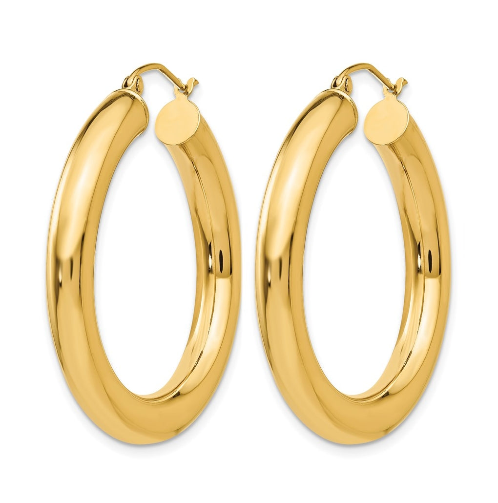 10K Yellow Gold Polished 5mm Polished Hoop Earrings