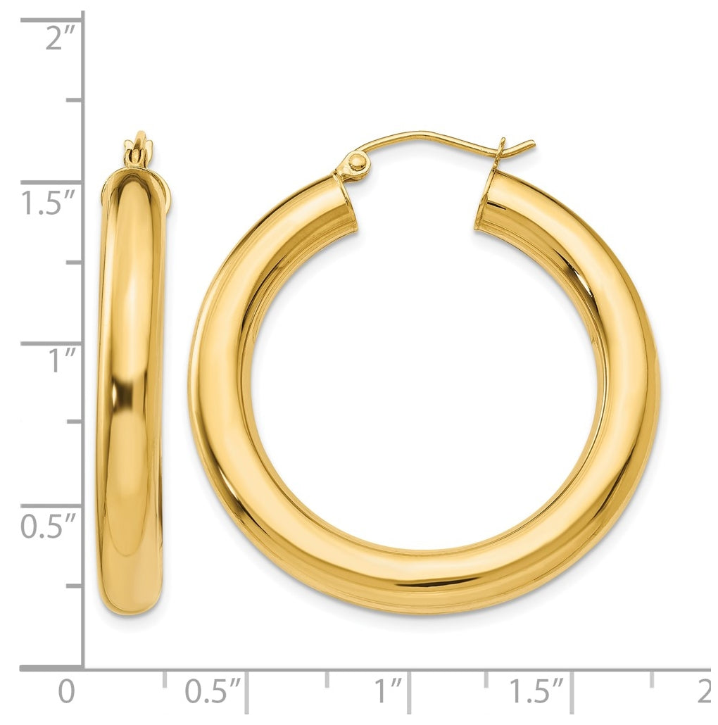 10K Yellow Gold Polished 5mm Polished Hoop Earrings